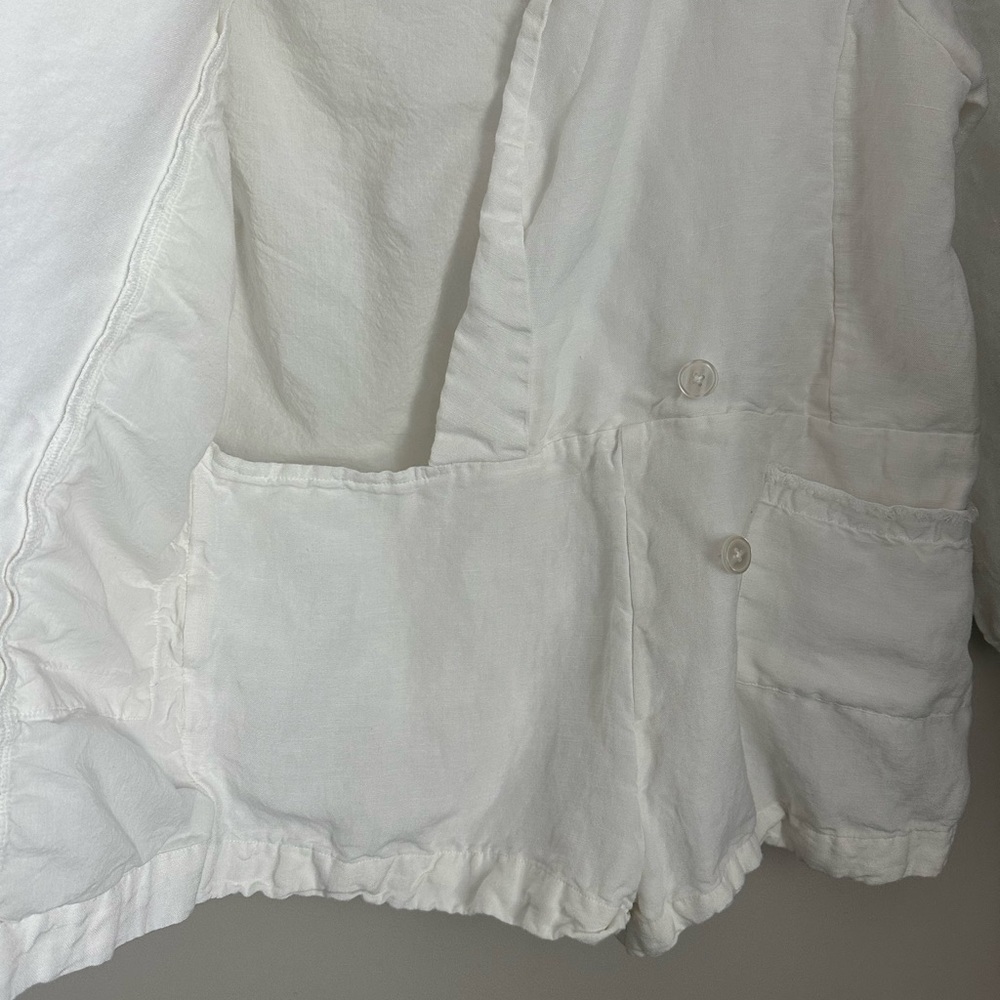 Show Me Your Mumu Escape White Linen Blazer Romper Size Medium - Picture 4 of 8
